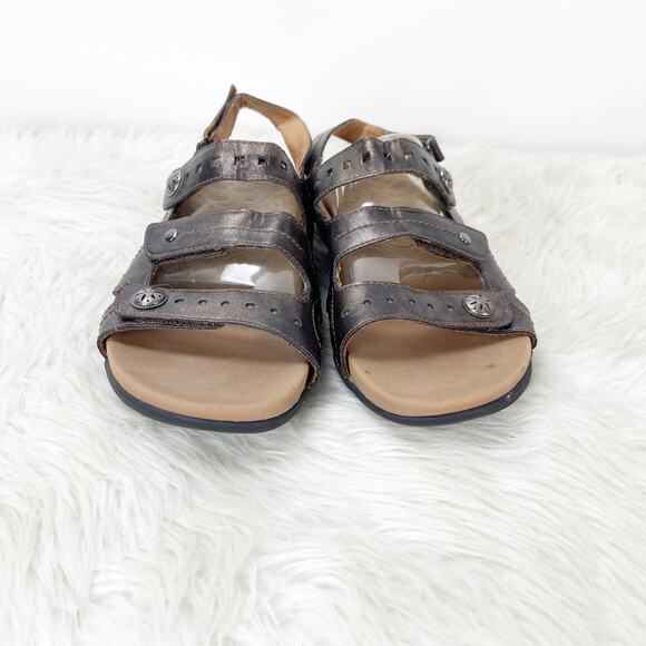 Rockport 8.5 Womens Brown Metallic Leather Gladiator Comfort Sandals - Picture 5 of 10
